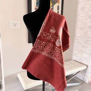 Soft wool and silk blend - deep red